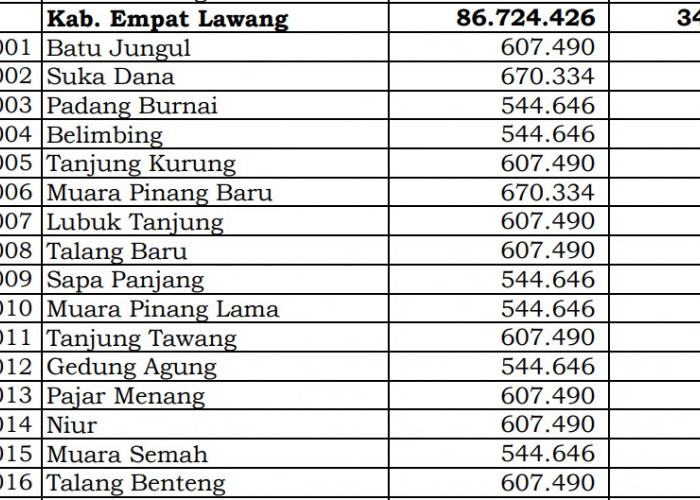 Ini Pembagian Dana Desa 2024 Empat Lawang, Sumatera Selatan! 23 Desa 1 Miliar