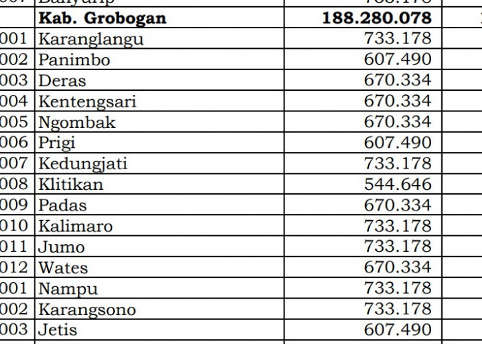 Simak Rincian Dana Desa 2024 Grobogan 1, Jawa Tengah! 185 Desa 1 Miliar