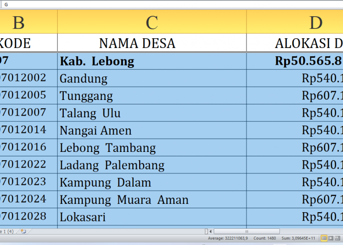 Dana Desa 2025 Lebong Rp71,04 miliar, Berikut Rincian per Desa: Simak yang Terbesar