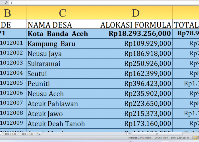 Rezeki Nomplok! Dana Desa Tahun 2025 Mengalir Deras ke Banda Aceh Provinsi Aceh, Simak Rinciannya!