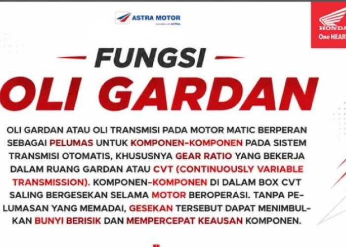 Jangan Sampai Terlambat, Ini Fungsi Oli Gardan Motor Matic yang Sering Terlupakan