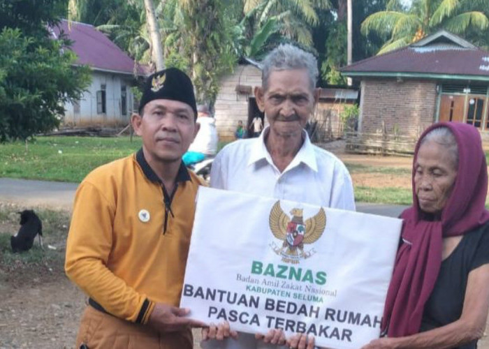 Baznas Seluma Wujudkan Harapan Pasutri Lansia Korban Kebakaran Tahun Baru