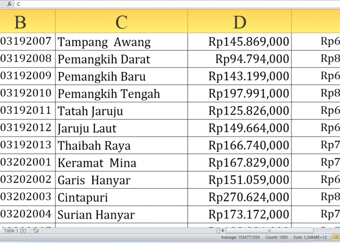 Berikut Rincian untuk Desa M-T di Banjar Provinsi Kalimantan Selatan: Rp222,9 Miliar Dana Desa 2025