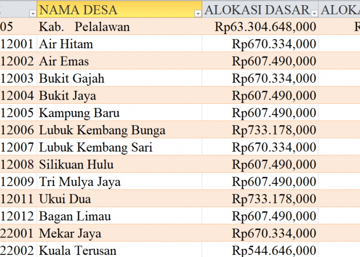 Tabel Rincian Dana Desa 2024 Kabupaten Pelalawan, Riau: Ini Lengkapnya