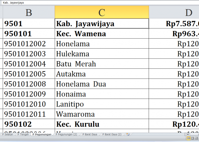 Rincian Desa di Kabupaten Jayawijaya Provinsi Papua Pegunungan Raih Dana Insentif Desa Tahun 2024