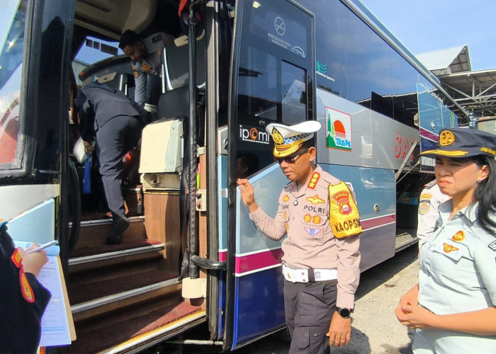Ram Check Jelang Ramadan, Ditlantas Pastikan Bus Angkutan Umum Laik Jalan