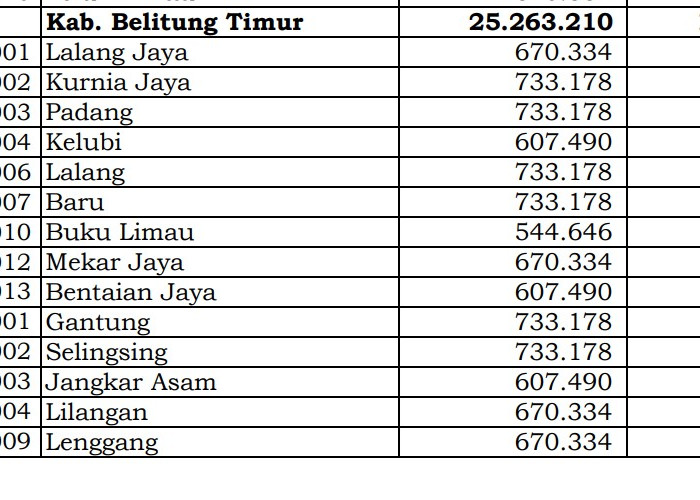 Berapa Rincian Dana Desa 2024 Belitung Timur, Bangka Belitung? Cek Jawabannya di Sini
