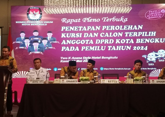 KPU Tetapkan 35 DPRD Kota Bengkulu, PDIP dan PPP hanya 1 Kursi