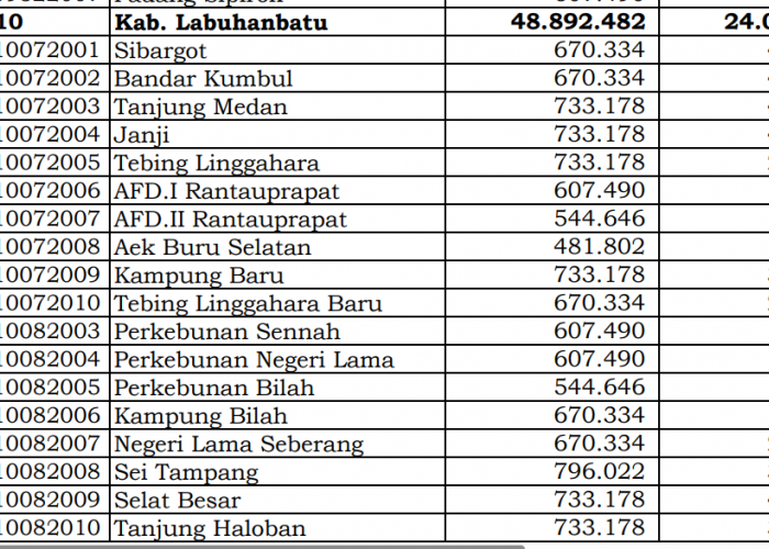 Simak Rincian Dana Desa 2024 Labuhanbatu, Sumatera Utara: 40 Desa 1 Miliar