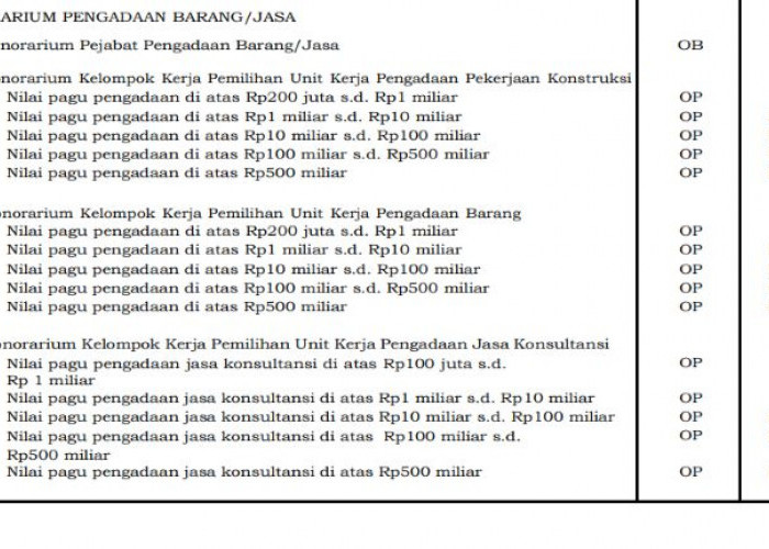 Honorarium Pengadaan Barang dan Jasa APBN 2026 Naik, Pengguna Anggaran Proyek Rp1 Triliun Capai Rp4,94 Juta