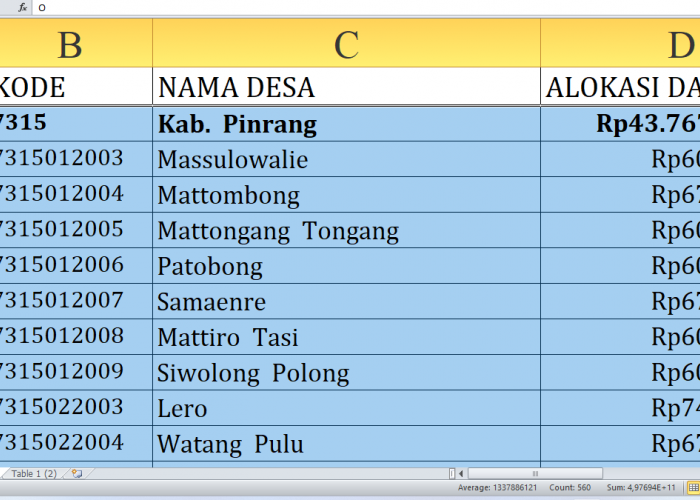 Rincian Dana Desa 2025 Pinrang Provinsi Sulawesi Selatan Rp67,8 miliar: Jumlah per Desa, Siapa yang Terbesar?