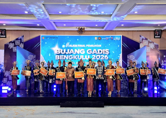 Bujang Gadis Bengkulu 2026 Terpilih, Ridho dan Fildzah Jadi Duta Pariwisata