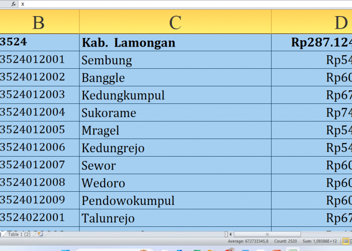 Detail per Desa, Rincian Dana Desa 2025 Lamongan Jawa Timur Rp412,5 miliar: Simak Terbesar dari A-M