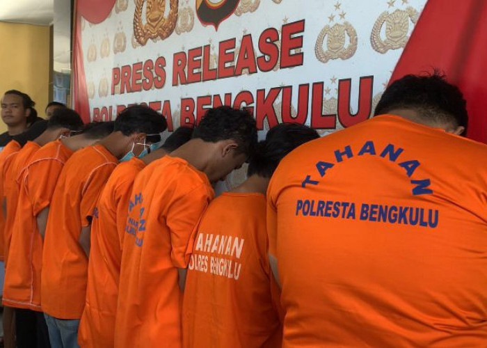 Tertunduk Lesu, 9 Anggota Geng Motor Bengkulu Dijerat Pasal Berlapis