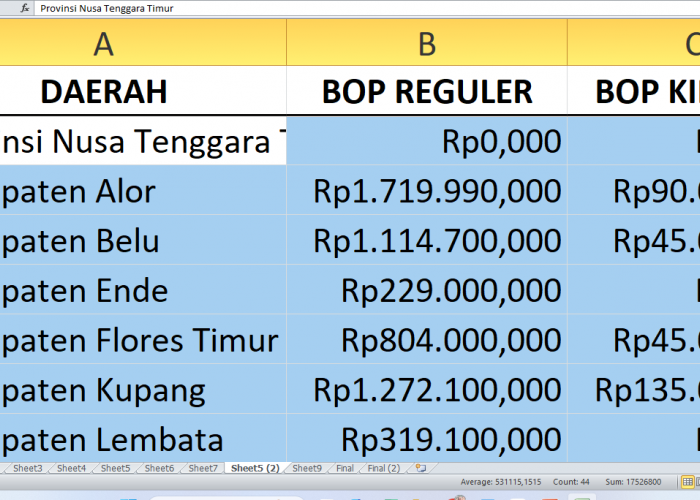 Dana BOP Pendidikan Kesetaraan 2025 di Nusa Tenggara Timur: Detail Rp17,5 miliar per Kabupaten dan Kota