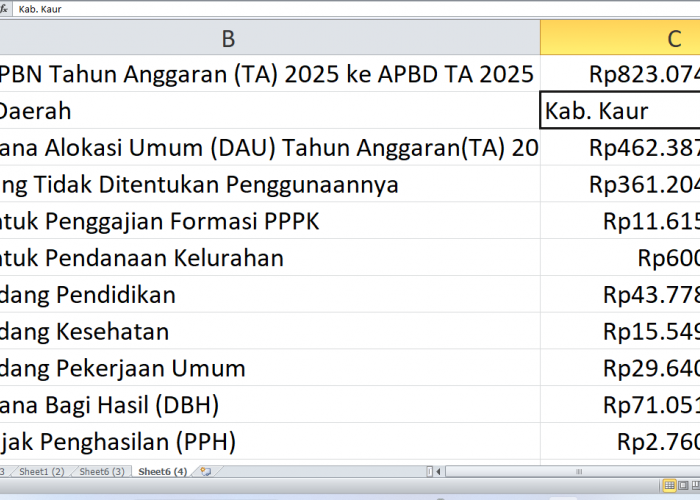 APBN 2025: Rp823,07 Miliar Masuk Kaur, Cek Berapa yang Diberikan untuk Proyek Fisik