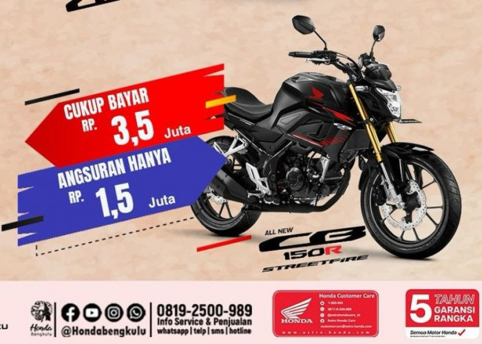 Bawa Pulang Honda All New CB150R Streetfire Streetfire dengan Hanya Rp3,5 Juta – Promo Menarik dari Astra Moto