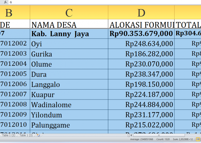 Rp304,6 Miliar Dana Desa 2025 di Lanny Jaya Papua Pegunungan: Lihat Desa A-M dengan Alokasi Tertinggi