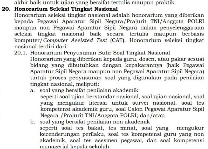 Aturan Baru Honorarium Seleksi Nasional 2026, Penyusun Soal hingga Pengawas Ujian Resmi Diatur