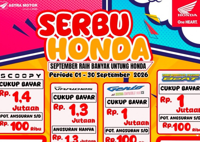 Promo Serbu Honda Bengkulu September 2026, Vario EVO 160 DP Mulai Rp1,7 Juta