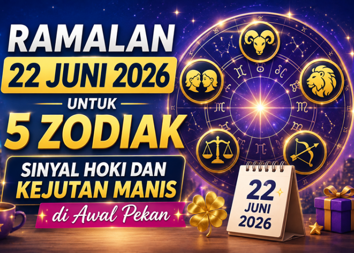 Ramalan 22 Juni 2026 untuk 5 Zodiak, Sinyal Hoki dan Kejutan Manis di Awal Pekan