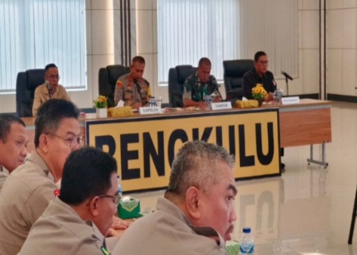 Ketua Bawaslu Provinsi Bengkulu Ikuti Video Conference Bersama Kapolri di Polda Bengkulu