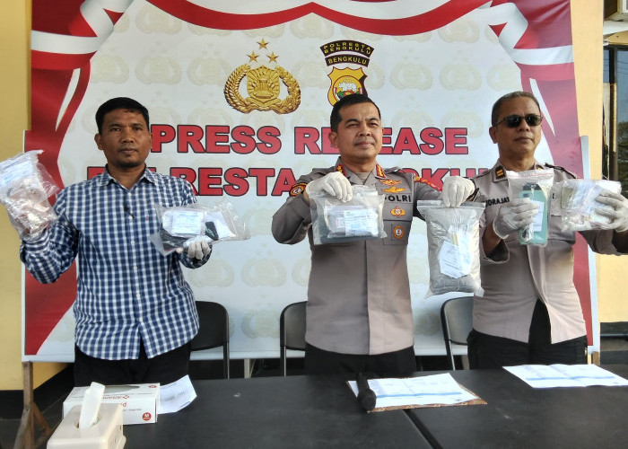 Polresta Bengkulu Ungkap 6 Kasus Narkoba, 7 Tersangka dan Sabu-Ganja Disita