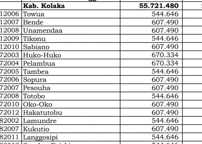 Dana Desa Tiap Desa 2024 di Kolaka, Sulawesi Tenggara: 10 Desa 1 Miliar