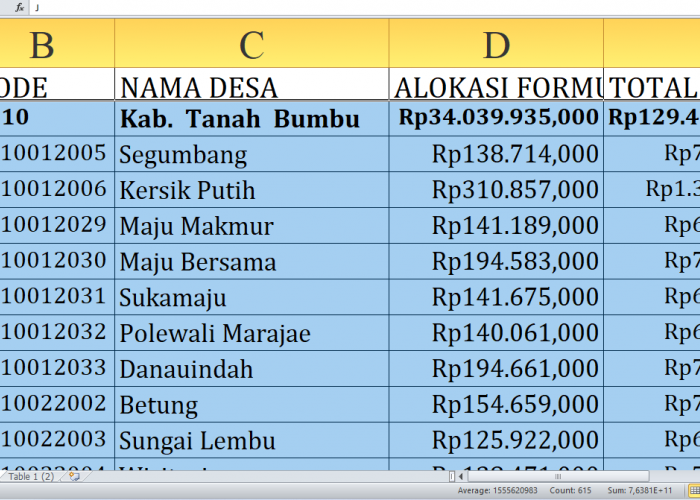 Mau Tahu Desa Mana yang Paling Untung dari Dana Desa 2025 di Tanah Bumbu? Cek Sekarang!