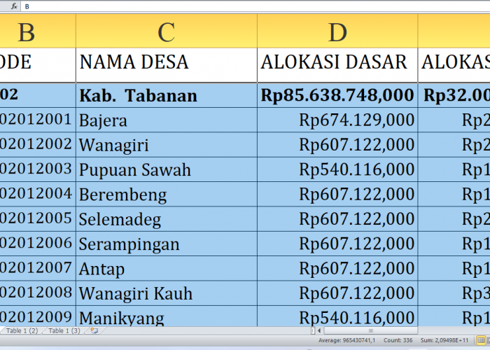 Peta Dana Desa 2025: Alokasi Dana untuk Setiap Desa di Tabanan Provinsi Bali