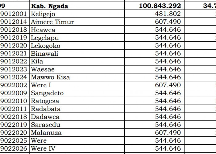 Rincian Dana Desa 2024 Ngada, NTT: Cek Jawabannya di Sini