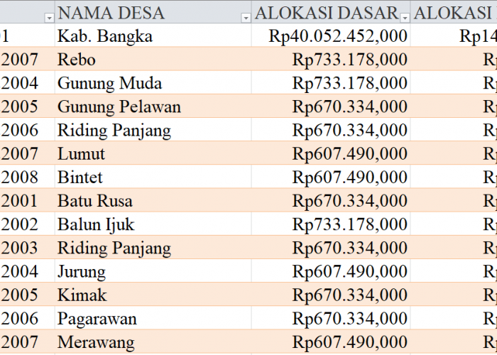 Tabel Rincian Dana Desa 2024 Kabupaten Bangka, Bangka Belitung: Ini Lengkapnya
