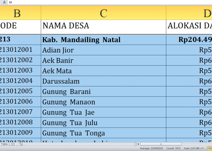 Dana Desa 2025 Mandailing Natal Rp298,3 Miliar: Rincian Lengkap dan Desa Terbesar Penerima dari A-M