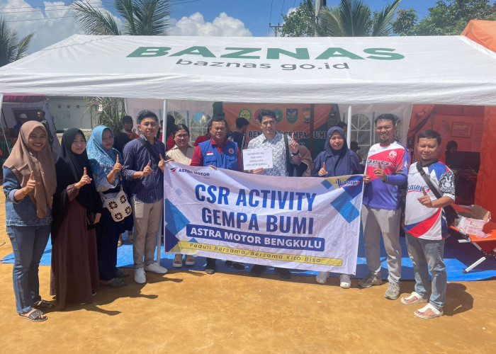 Astra Motor Bengkulu Salurkan Bantuan untuk Dapur Bencana Alam Gempa Bumi di Betungan