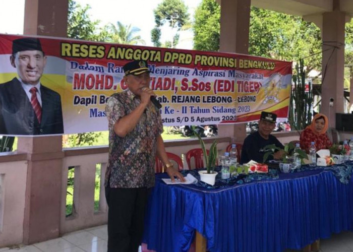 Anggota DPRD Provinsi Bengkulu, Mohd Gustiadi Gelar Reses di Dapil Bengkulu IV Kabupaten Rejang Lebong