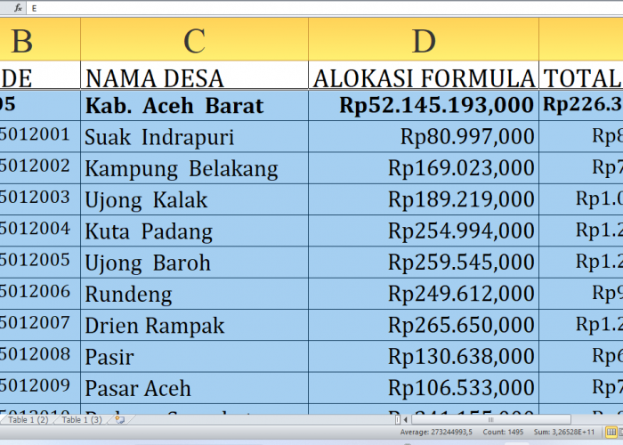 Dana Desa 2025 Capai Rp226,3 Miliar: Kado Istimewa untuk Desa di Aceh Barat Provinsi Aceh untuk Desa A-M