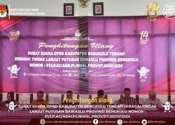 Usai Dilakukan Perhitungan Ulang, Ini Susunan Unsur Pimpinan DPRD Bengkulu Tengah Periode 2024-2029