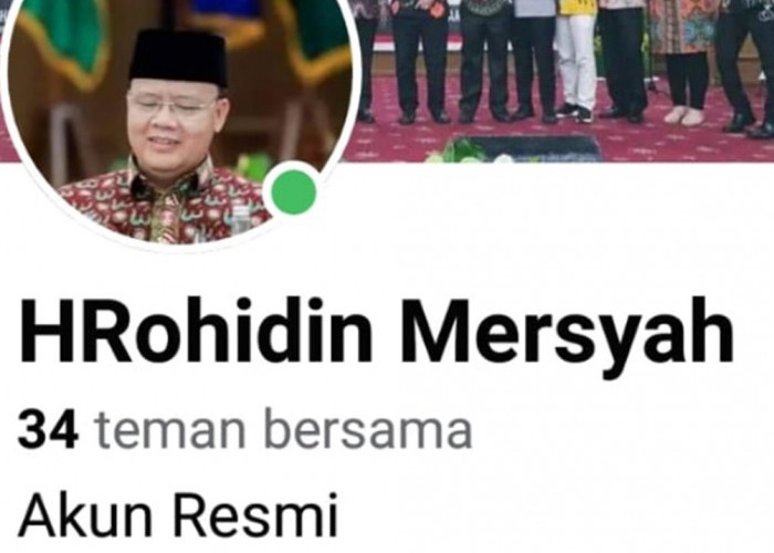 Beredar Akun FB Gubernur Bengkulu yang Dipalsukan OTD, Rohidin: Jangan Dilayani Blokir Saja !