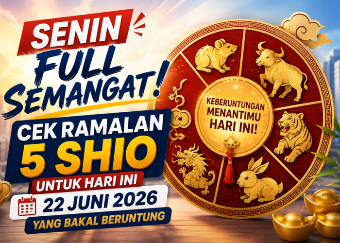 Senin Full Semangat! Cek Ramalan 5 Shio untuk Hari Ini 22 Juni 2026 yang Bakal Beruntung