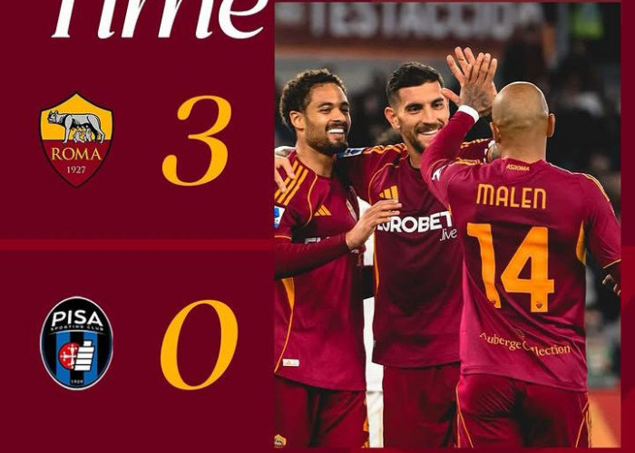 Roma Amankan Posisi Enam Besar, Pisa Kian Terbenam di Dasar Klasemen Serie A