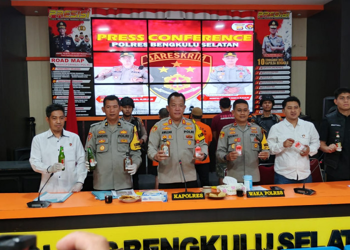 Operasi Pekat Nala 2025, Polres Bengkulu Selatan Amankan 23 Orang dan 302 Botol Miras