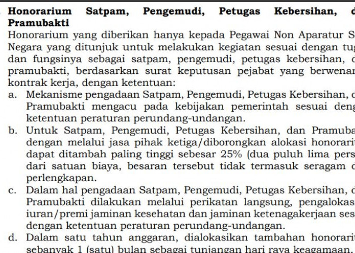 Kabar Baik! Satpam, Sopir hingga Pramubakti Berhak THR, Ini Aturan Honorarium Terbarunya