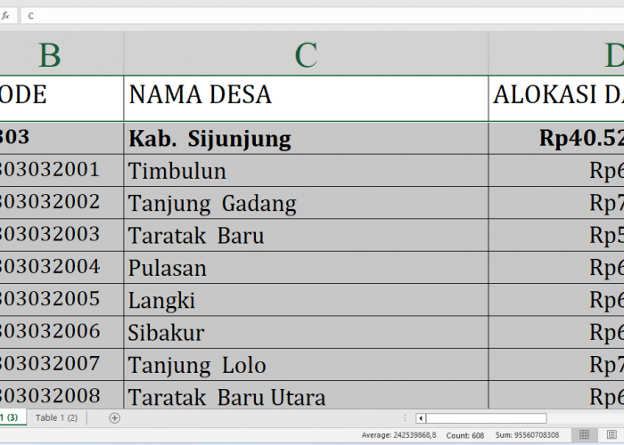 Dana Desa 2025 Sijunjung Rp63,5 Miliar: Rincian Lengkap dan Desa Terbesar Penerima