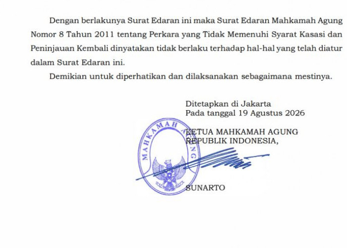 MA Ubah Hitungan Waktu Kasasi, Ini Aturan Penting yang Berlaku Mulai Agustus 2026