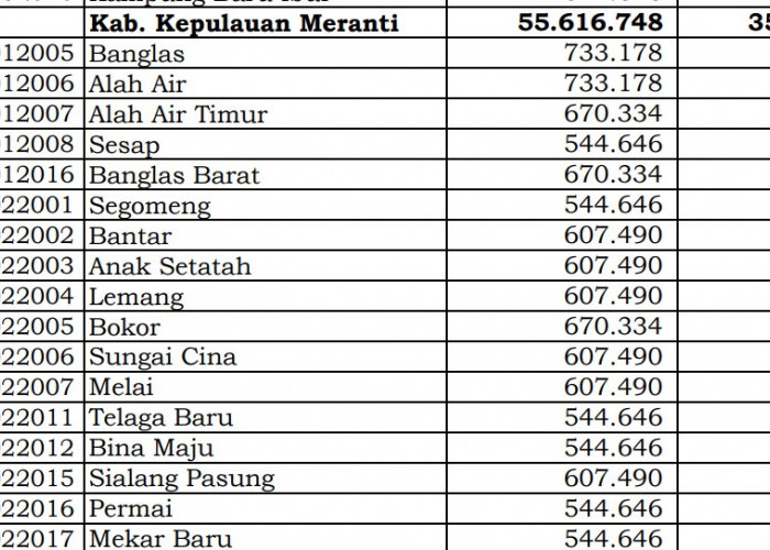 Simak Rincian Dana Desa 2024 Kepulauan Meranti, Riau: 38 Desa 1 Miliar