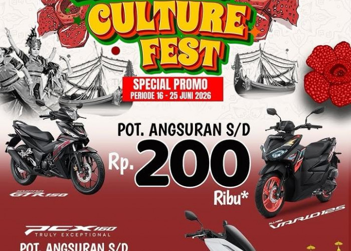 Honda Culture Fest 2026 Tawarkan Promo Potongan Angsuran hingga Rp225 Ribu untuk Motor Favorit Honda