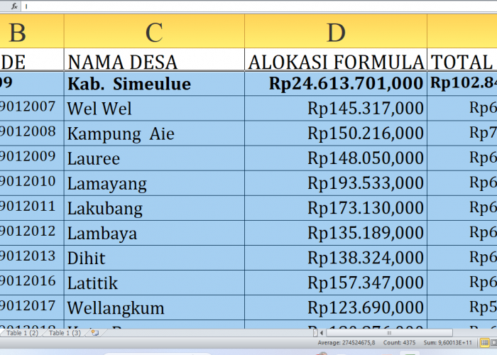 Simeulue Provinsi Aceh Dapat Rp102,8 Miliar Dana Desa 2025: Simak Detailnya per Desa