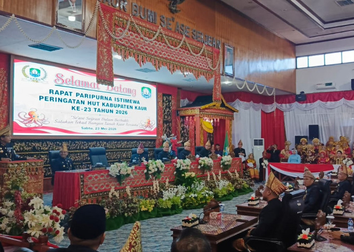 Paripurna HUT ke-23 Kabupaten Kaur, DPRD Sebut Momentum Tepat untuk Berbenah Diri