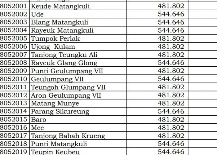 Dana Desa Tiap Desa 2024 Aceh Utara 2: Ini Rinciannya