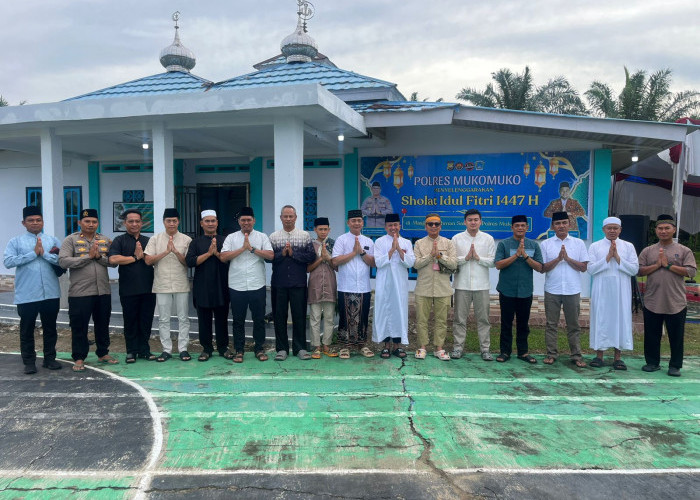 Salat Idul Fitri 1447 H di Polres Mukomuko, Kapolres Tekankan Silaturahmi dan Kamtibmas